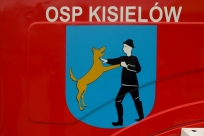 Napis na drzwiach samochodu strażackiego - Kisielów