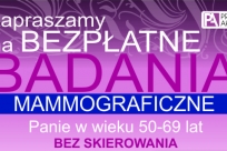 Plakat promujący bezpłatne badania mammograficzne