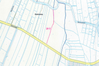 Mapa Goleszów, kolorem zaznaczono miejsca konserwacji rowów