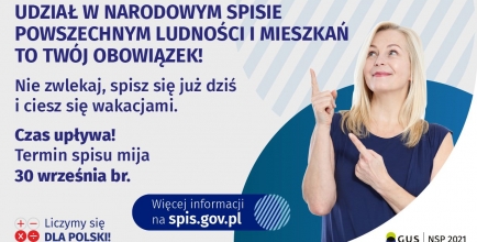 Narodowy Spis Powszechny Ludności i Mieszkań trwa do 30 września 2021 r.