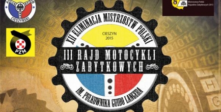 Baner reklamujący rajd zabytkowych motocykli