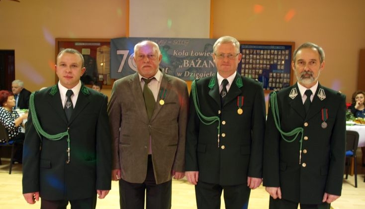 Zarząd KŁ Bażant: łowczy Tomasz Pieczonka, skarbnik Marian Wierzgoń, prezes Radosław Sikora, sekretarz Dariusz Sikora, fot. Tomasz Lenkiewicz