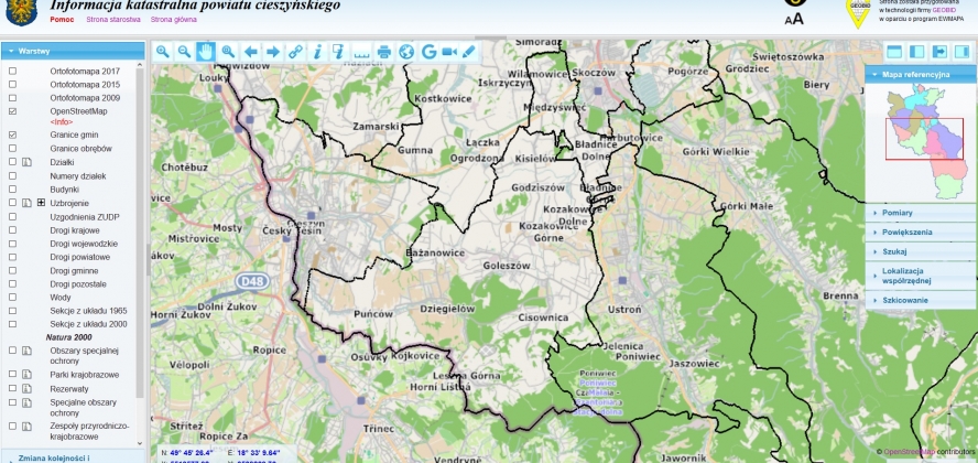 Informacja katastralna powiatu cieszyńskiego